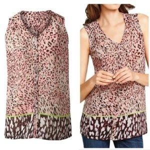 CAbi #108 XS Sheer Leopard Print Sleeveless Tunic